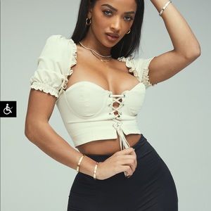 Mistress Rocks tie up crop top.